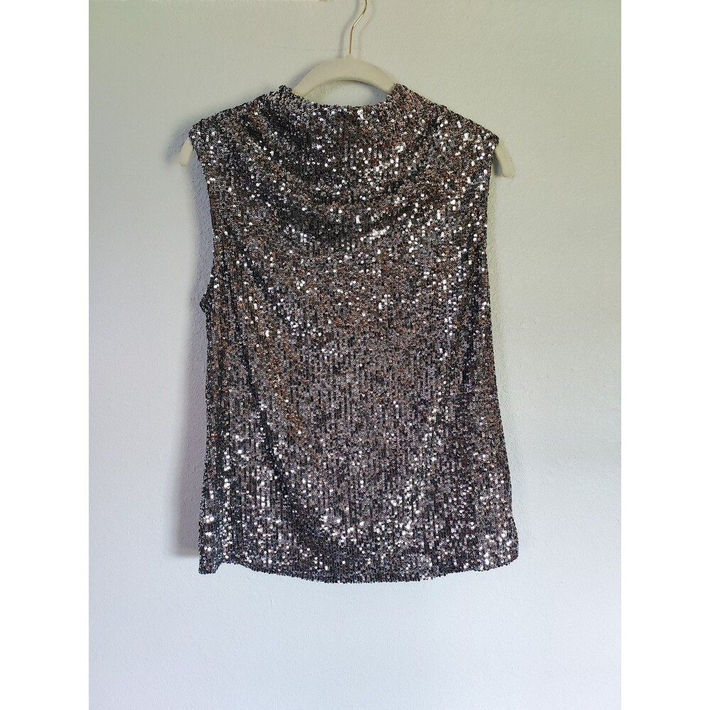 Cable and Gauge Women's Sequin Sparkly Halter Sleeveless Top Size Medium NEW